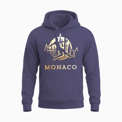 Gift Supporter Monaco Football Monegasque T-Shirt, Black, S Unisex Hoodie - Heather Sport Dark Navy