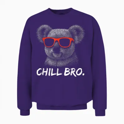 Chill Bro – Lustiges Koala Mit Sonnenbrille Gamer Unisex Sweatshirt - Purple