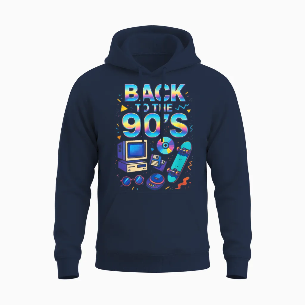 Back to the 90's - 90er Retro Mottoparty Party Unisex Hoodie in Navy