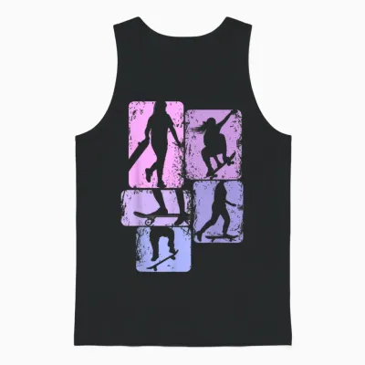 Skateboard Mädchen Skater Girl Skateboard Kinder Unisex Tank Top - Black