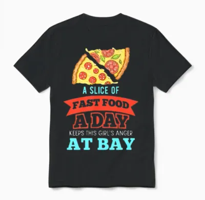 A Slice of Fast Food Unisex T-Shirt - Black