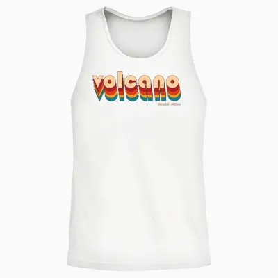 Volcano Retro Unisex Tank Top - White