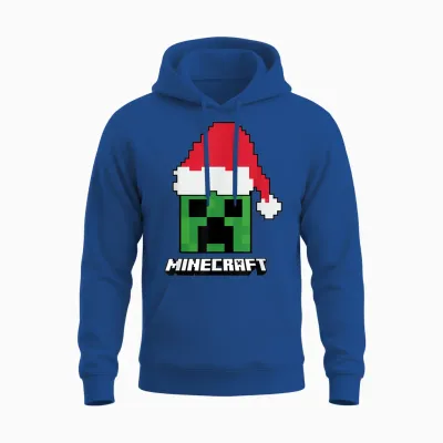 Minecraft Christmas Creeper Santa Unisex Hoodie - Royal