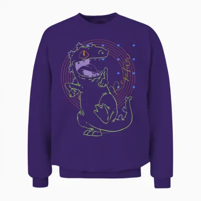 Mademark X Rugrats - Reptar - Retro Outline Unisex Sweatshirt - Purple