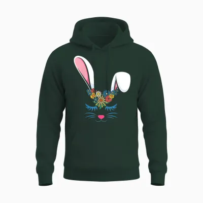 Frohe Ostern, Niedliches Häschen, Mädchen, Damen, Erwachsene, Kinder, Kleinkinder Unisex Hoodie - Forest