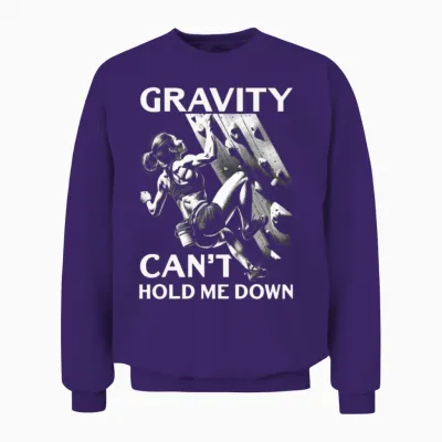 Bouldering Girl Boulderer Rock Climbing Wall Unisex Sweatshirt - Purple