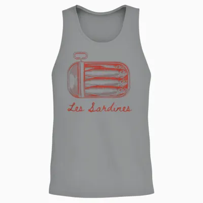 Les Sardines Fisherman Aesthetic Coastal Sardine Fish Unisex Tank Top - Sport Grey