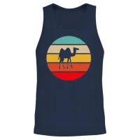 Camel Retro Unisex Tank Top - Navy – 2