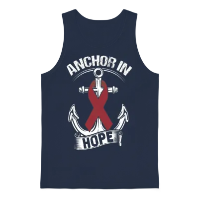 Anchor- Multiple Myeloma Cancer Awareness Unisex Tank Top - Navy