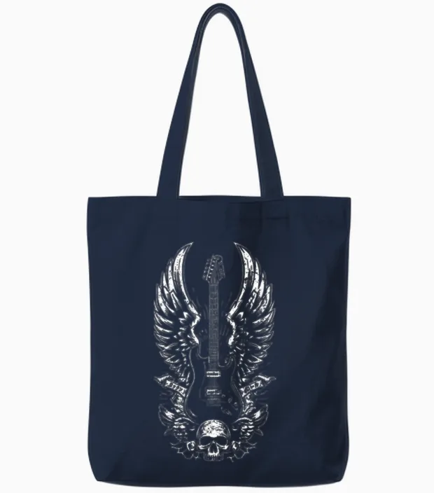 Rock Concert Live Vintage - Music Lovers Tote Bags in Navy