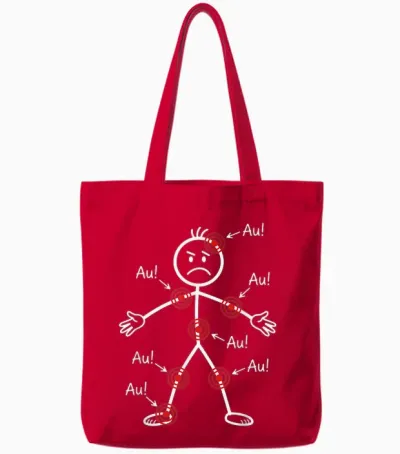 Lustig älter Werden Alter Mann Alte Frau Aua Au Geburtstag Tote Bags - Red