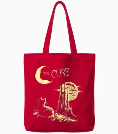 Retro the Cure Cat Gothic Cat Lover Men Women Tote Bags - Red