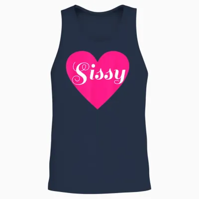 Sissy Love Femdom Femboy Maid in Herzform Unisex Tank Top - Navy