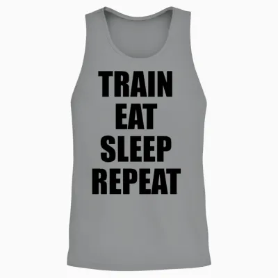 Train Eat Sleep Repeat Unisex Tank Top - Sport Grey