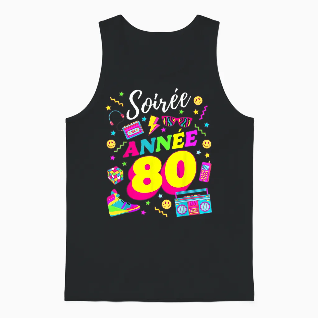 Party 80s Birthday Party 80s Retro Style Unisex Tank Top in Black