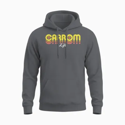 Retro Carrom Life Unisex Hoodie - Charcoal
