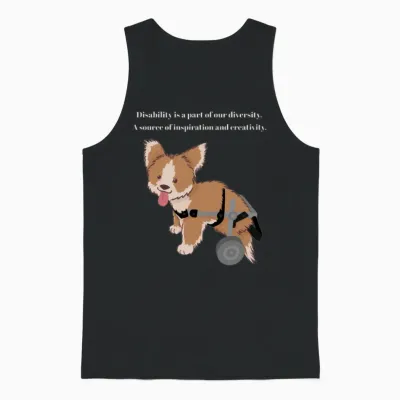 Disability Dog Unisex Tank Top - Black