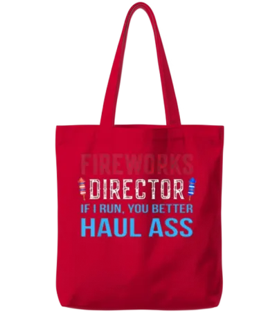 Funny Fireworks Director 4th of July Gifts Tote Bags - Red