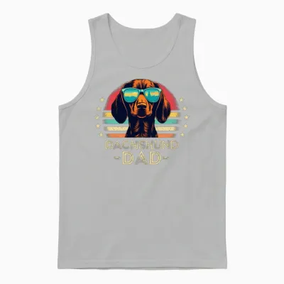 Dachshund with Sunglasses Retro Unisex Tank Top - Ash