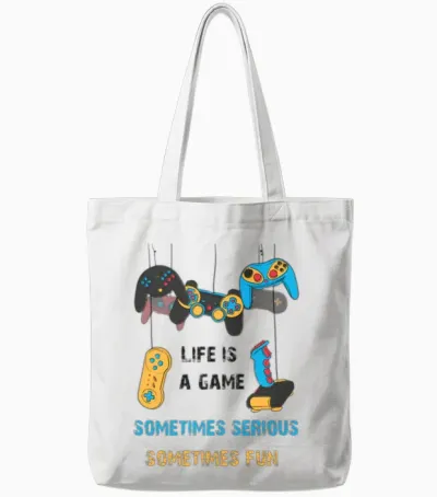 Life Is a Game, Somtimes Serious, Somtimes Fun Tote Bags - White