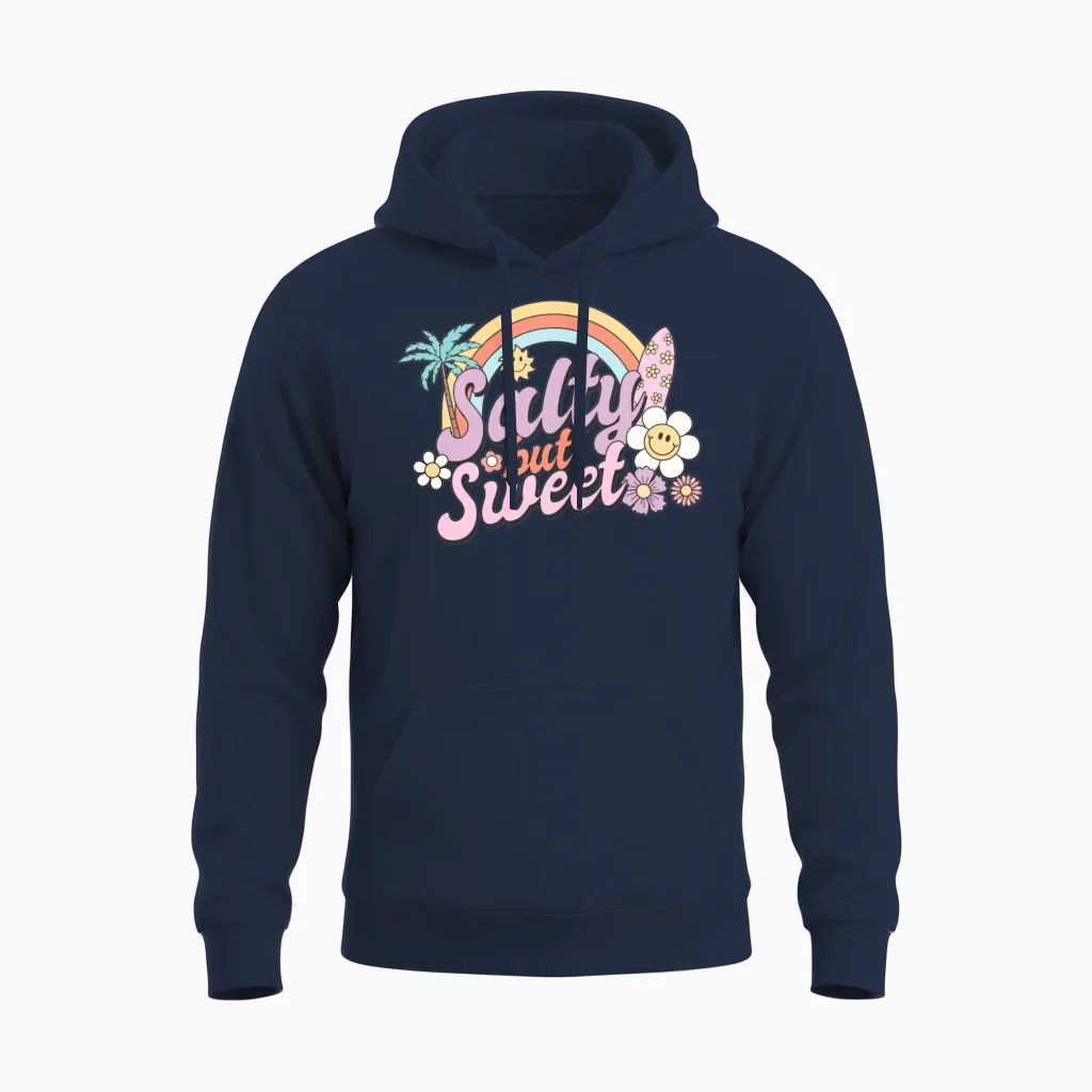 Salty but Sweet, Summer, Retro, Unisex Hoodie - Navy