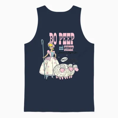 Disney Pixar Toy Story 4 Bo Peep and Sheep Advertisement Unisex Tank Top - Navy