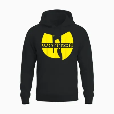 Wu Tech T-Shirt - Tech Hip Hop T-Shirt, Black Unisex Hoodie - Black