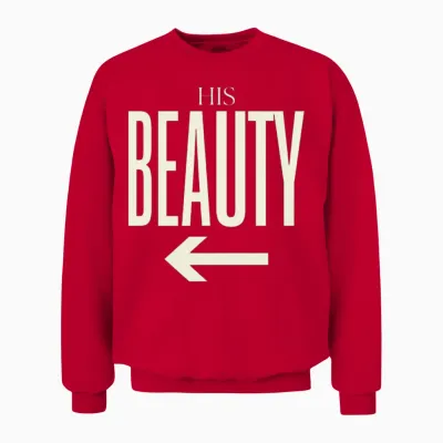 His Beauty Luxury Matching Couple Shirt Arrow Unisex Sweatshirt - Red