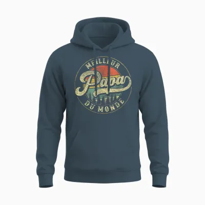 Best Dad in the World Gift for Father's Day Unisex Hoodie - Dark Heather
