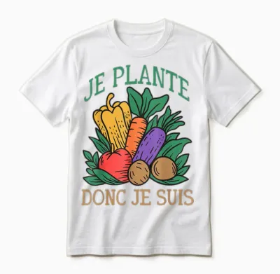 Je Plante So Je Suis Jardin Humour Gardening Vegetable Garden Unisex T-Shirt - White