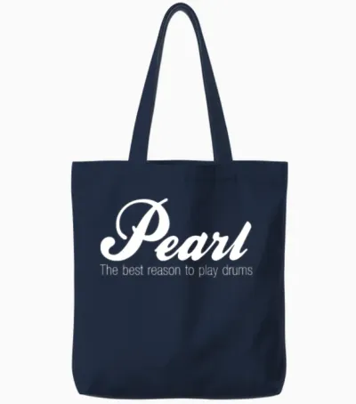 Pearl Drums White Tote Bags - Navy