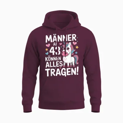43. Geburtstag Mann Männer Ab 43 Jahre Deko Lustig Geschenk Unisex Hoodie - Maroon