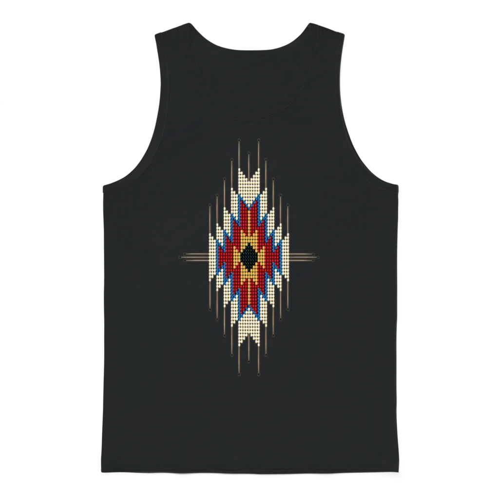 Native American Sunburst Unisex Tank Top - Black
