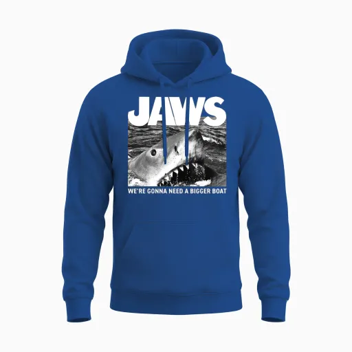 Jaws We´re Gonna Need a Bigger Boat Quote Unisex Hoodie in Royal