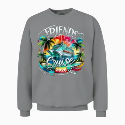 Friends Cruise 2026 Cruise Squad 2026 Funny Friend Unisex Sweatshirt - Sport Grey