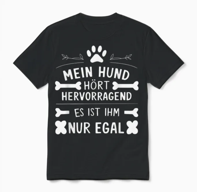 Mein Hund Hört Hervorragend Lustiger Hundehalter Spruch Hund Unisex T-Shirt in Black