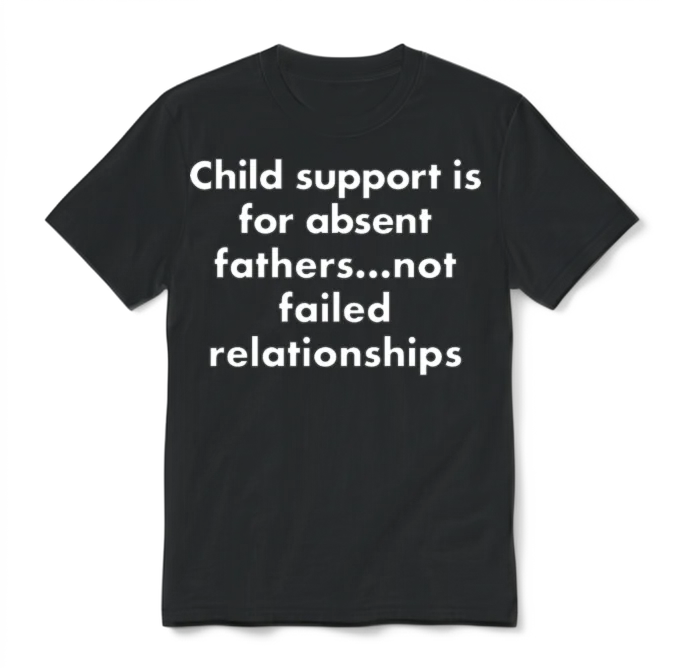Child Support Is for Absent Fathers Not Failed Rel Unisex T-Shirt - Black