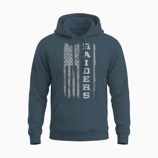 Raiders Name Usa Flag Gift Men Women Boy Girl Unisex Hoodie - Dark Heather