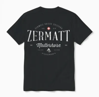 Zermatt Matterhorn Switzerland 1291 Unisex T-Shirt - Black