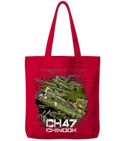 Ch-47 Chinook Helicopter Tote Bags - Red