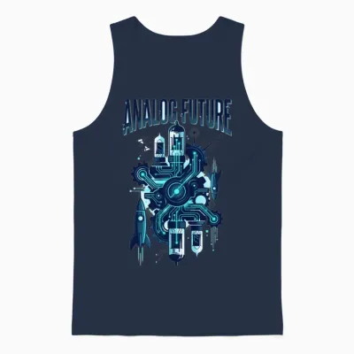 Analog Future Circuitry Unisex Tank Top - Navy