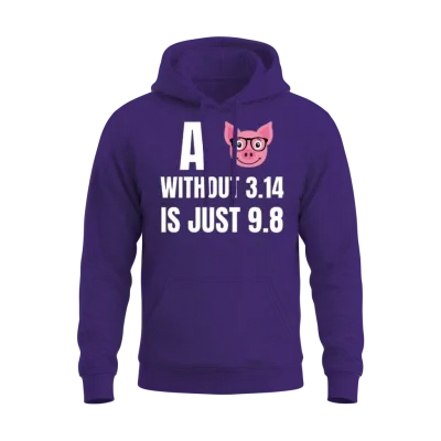 A Pig Without 3.14 Is Just 9.8 Unisex Hoodie - Purple