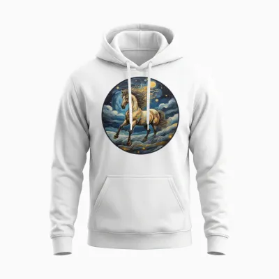 Horses Running Unisex Hoodie - White