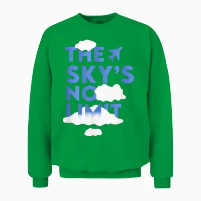 The Sky's No Limit Motivationszitat Unisex Sweatshirt - Irish Green