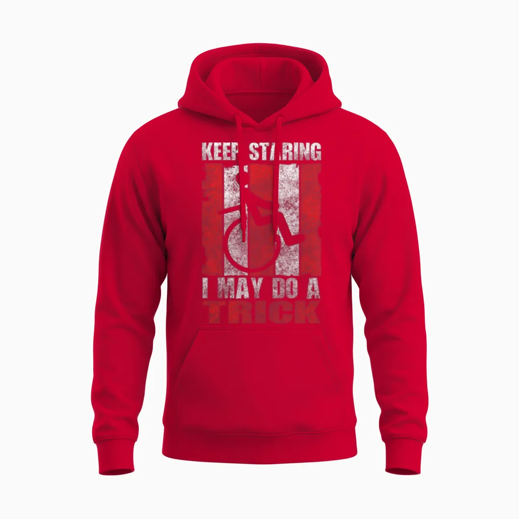 Wheelchair User Wheelchair Funny Irony Unisex Hoodie in Red