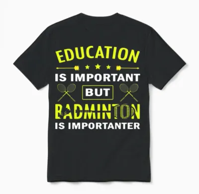 Funny Badminton Quote Vintage Unisex T-Shirt - Black