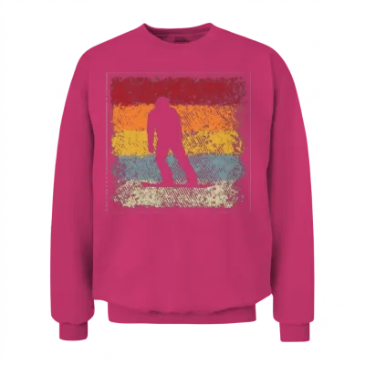 Snowboarding Retro Unisex Sweatshirt - Heliconia