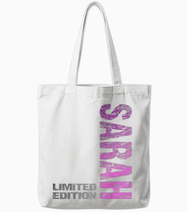 Sarah Name Vorname Mädchen Frau Geburtstag Tote Bags in White