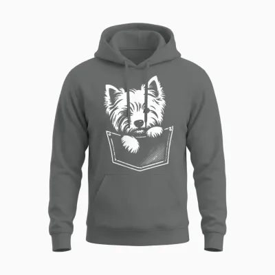 West Highland White Terrier Hund Späht Westie Design Unisex Hoodie - Graphite Heather