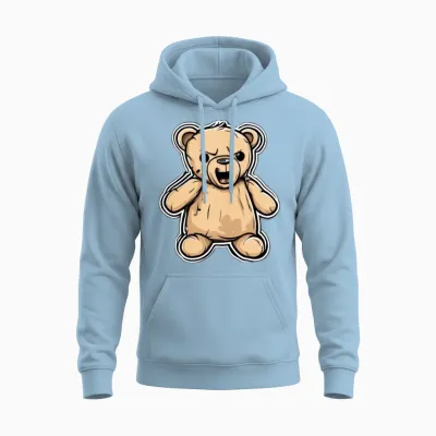 Teddy Evil Teddy Bear Unisex Hoodie - Light Blue